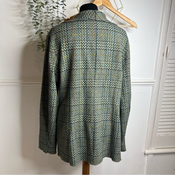 Ivan Grundahl wool tweed style waterfall jacket in green - Picture 4 of 10
